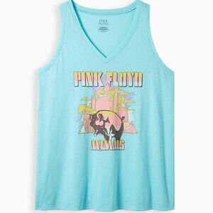 Torrid - Pink Floyd Classic Fit V-Neck Tank Cotton in Aqua Blue​​​​​​​​​​